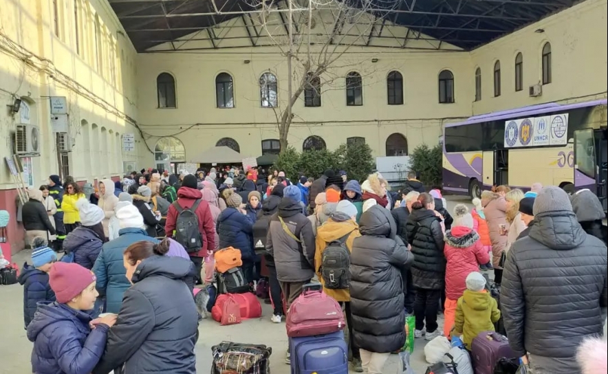 Vários grupos de refugiados