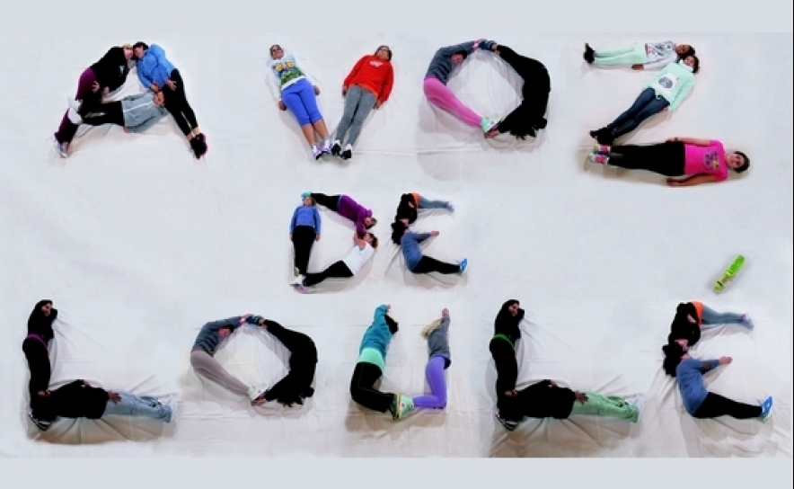 Logotipo Humano. Turma de Zumba – DanZa, coordenado por Sandra Neto e Rita Baptista, Loulé