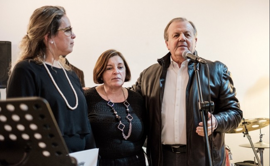 Rosa Palma (pres. CM Silves) Edite Alves (Vinhos João Clara ao centro) e Desidério Silva (pres. RTA) na abertura do programa Jazz nas Adegas