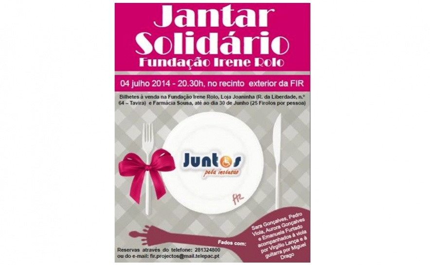 Fundação Irene Rola organiza Jantar Solidário