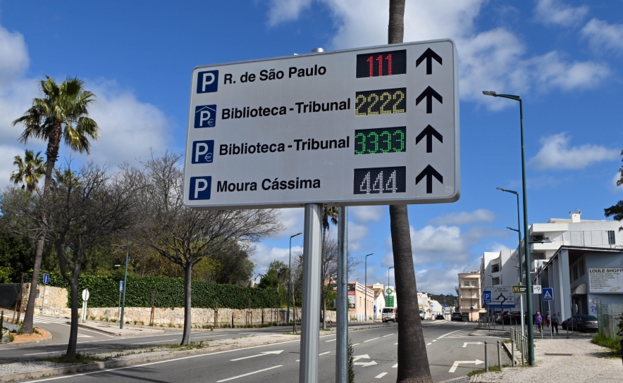 Placard Indicador de Lugares de Estacionamento em Loulé 