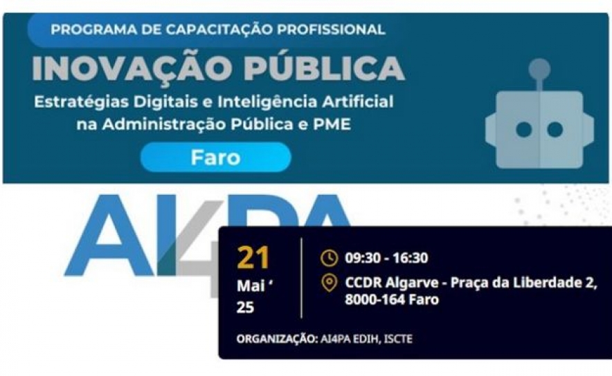 CCDR ALGARVE acolhe evento sobre Estratégias Digitais e Inteligência Artificial na Administração Pública e Pequenas Médias Empresas