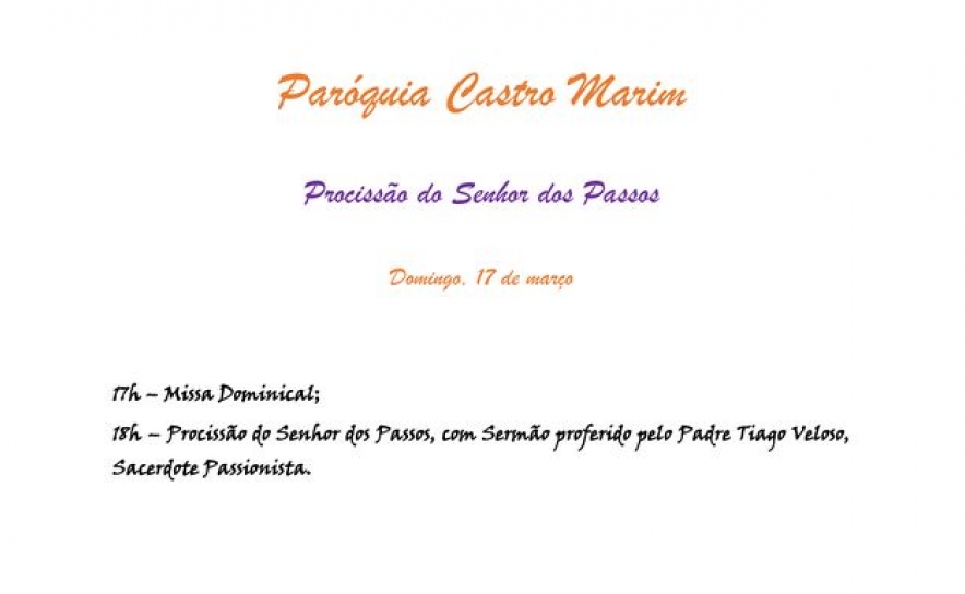 Paróquia Castro Marim | Procissão do Senhor dos Passos