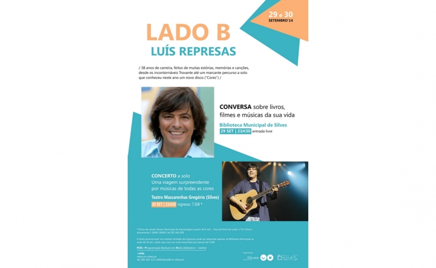 LUIS REPRESAS ESTARÁ EM SILVES, NA RÚBRICA «LADO B»