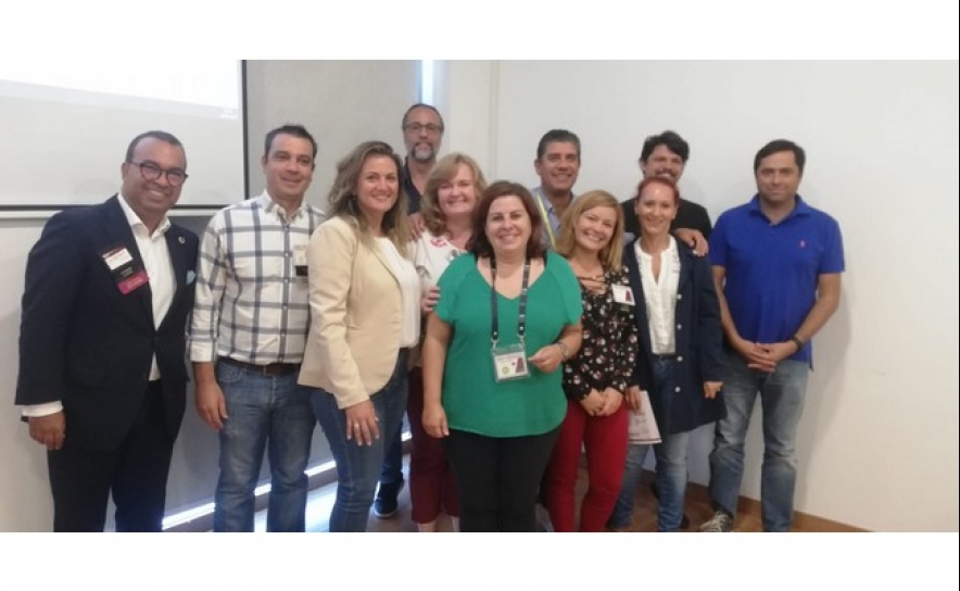 BNI Desafio, Portimão - A equipa de Liderança (Orlando Leonor, Liliana Ferreira e Carla Pita) com a equipa de coordenadores e o diretor consultor Duarte Brito Figueira;