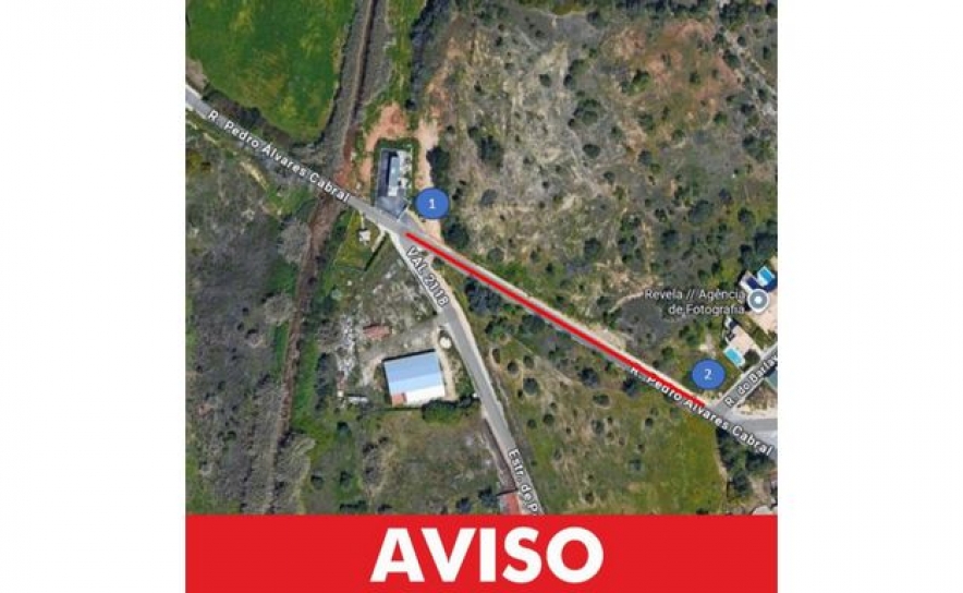 RUA PEDRO ÁLVARES CABRAL, EM PÊRA, SOFRE CORTE DE TRÂNSITO DE 26 SETEMBRO A 03 DE OUTUBRO 