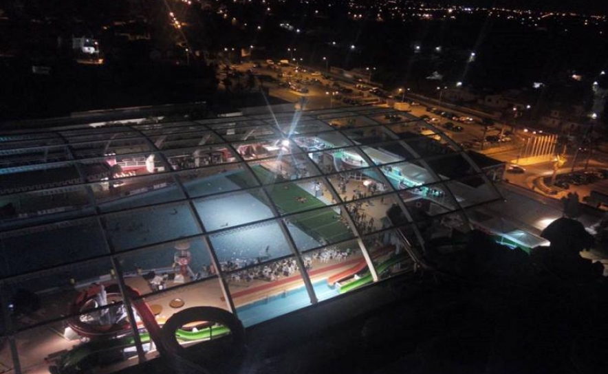Vista aérea sobre a Piscina de Ondas
