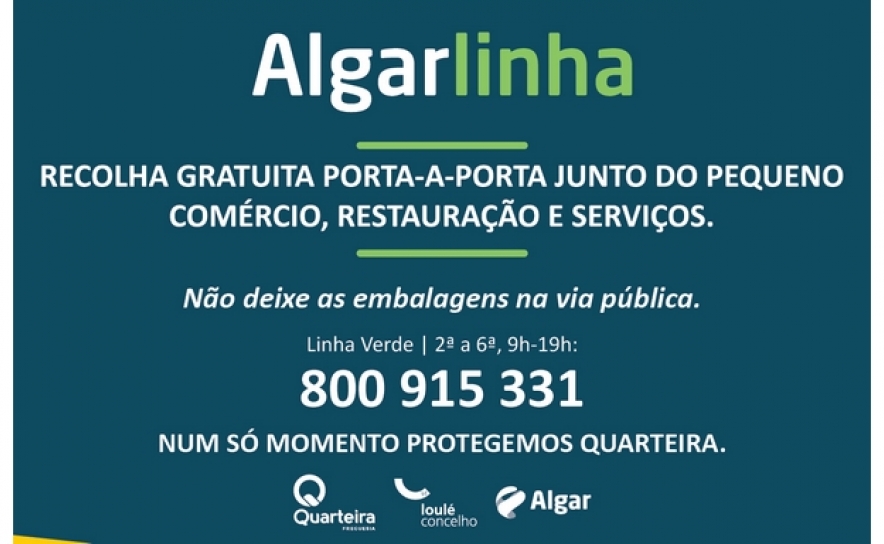 Recolha gratuita de recicláveis no comércio em Quarteira