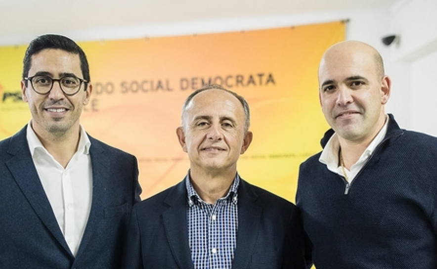 Rui Cristina, deputado na Assembleia da Republica, David Santos, presidente do PSD/Algarve, e Fábio Bota