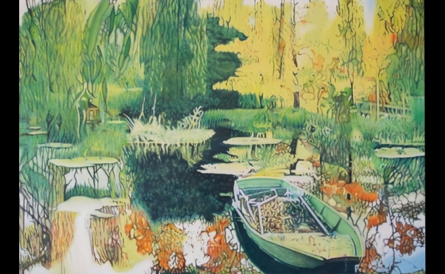 2.º Prémio - Lago Mágico, pintura, José Dâmaso
