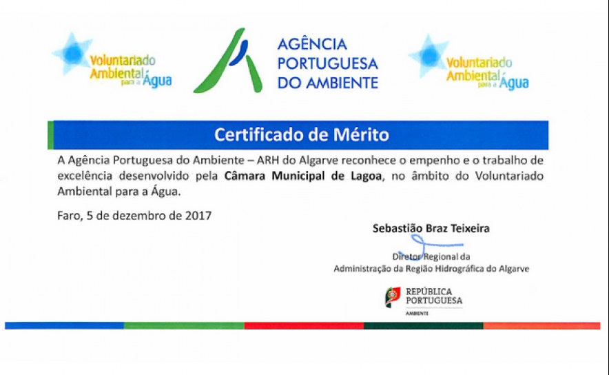  Município de Lagoa | Município de Lagoa Distinguido com certificado de mérito de voluntariado