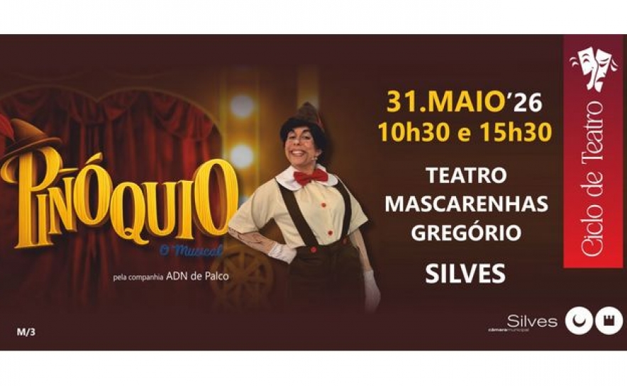 «PINÓQUIO – O MUSICAL» EM PALCO NO TEATRO MASCARENHAS GREGÓRIO, DIA 31 DE MAIO