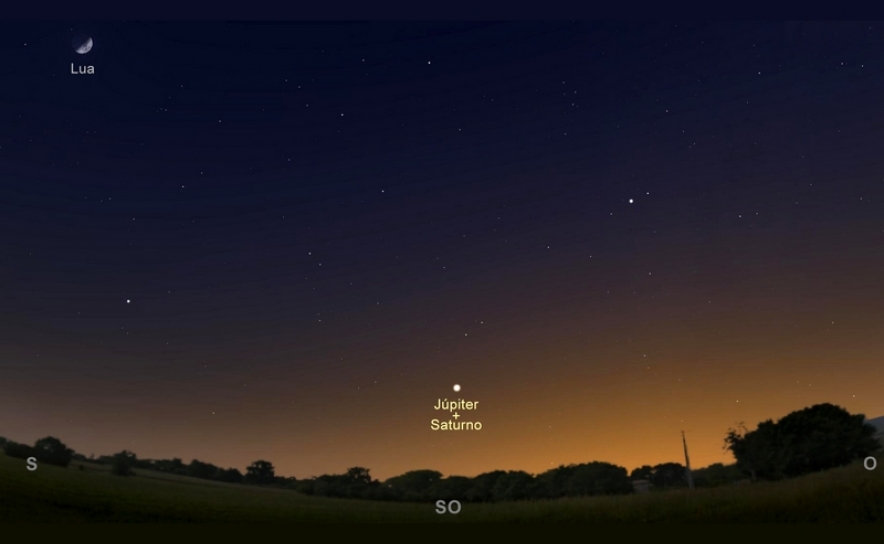 Figura 2 - O céu virado a Sudoeste, ao anoitecer do dia 21 de dezembro de 2020(1).jpg