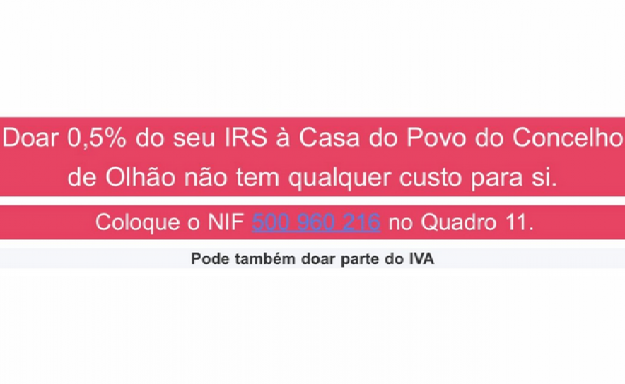 Doe 0,5% do seu IRS à Casa do Povo do Concelho de Olhão