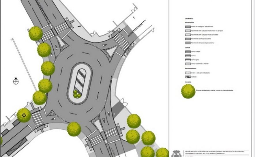 ROTUNDA SUBSTITUI CRUZAMENTO ENTRE A ESTRADA DE OLHÃO E A AV.  ALMEIDA CARRAPATO POR ROTUNDA