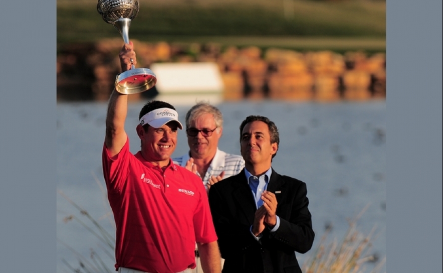 Lee Westwood, Frederico Costa (1º plano) e Christopher Stilwell (em 2º plano)