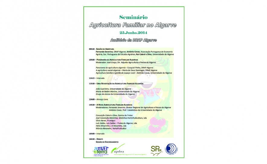 Seminário Agricultura Familiar no Algarve  a  25 Junho