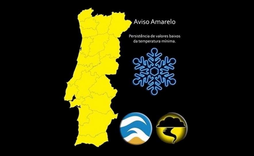 Dez distritos de Portugal continental sob aviso amarelo por causa do frio
