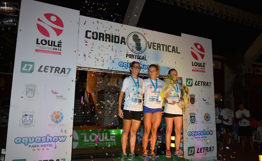 Podium com Catarina Costa  Vencedora em Femininos da Corrida Vertical Aquashow