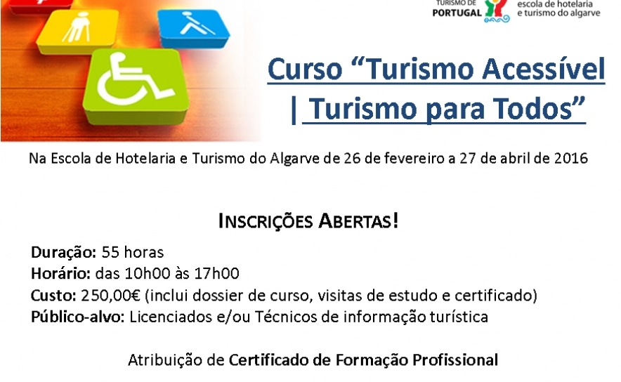 Inscrições Abertas | Curso «Turismo Acessível  |  Turismo para Todos»