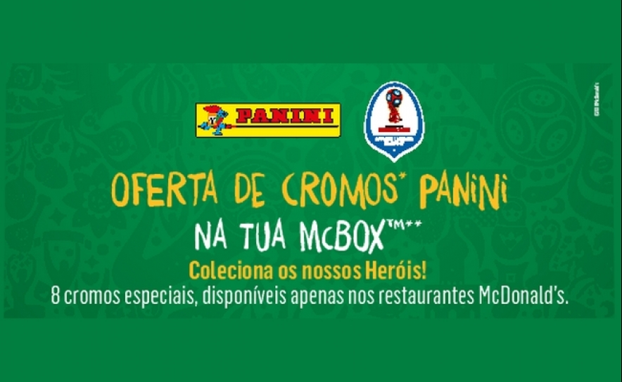 Mundial de Futebol FIFA Rússia 2018 | McDonald’s® oferece cromos exclusivos Panini e leva duas crianças ao Mundial