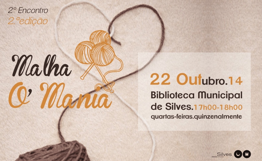 NOVO ENCONTRO “MALHA Ó MANIA” REALIZA-SE A 22 DE OUTUBRO NA BIBLIOTECA MUNICIPAL DE SILVES