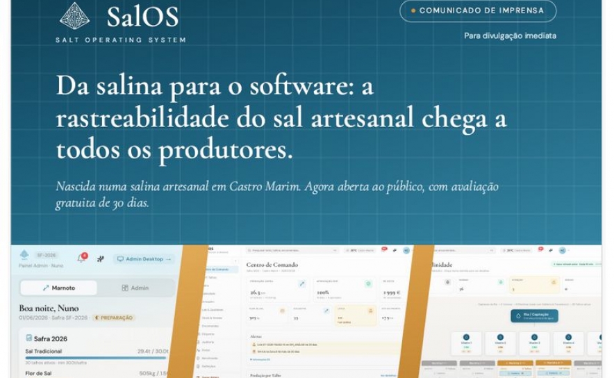 Da salina para o software: a rastreabilidade do sal artesanal chega a todos os produtores